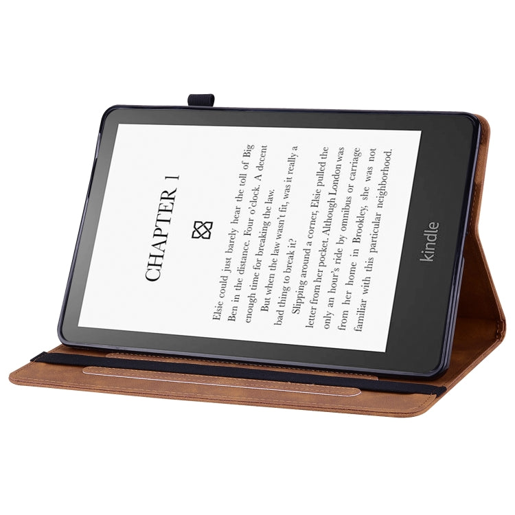 For Amazon Kindle Paperwhite 5 2021 Skin Feel Solid Color Zipper Smart Leather Tablet Case