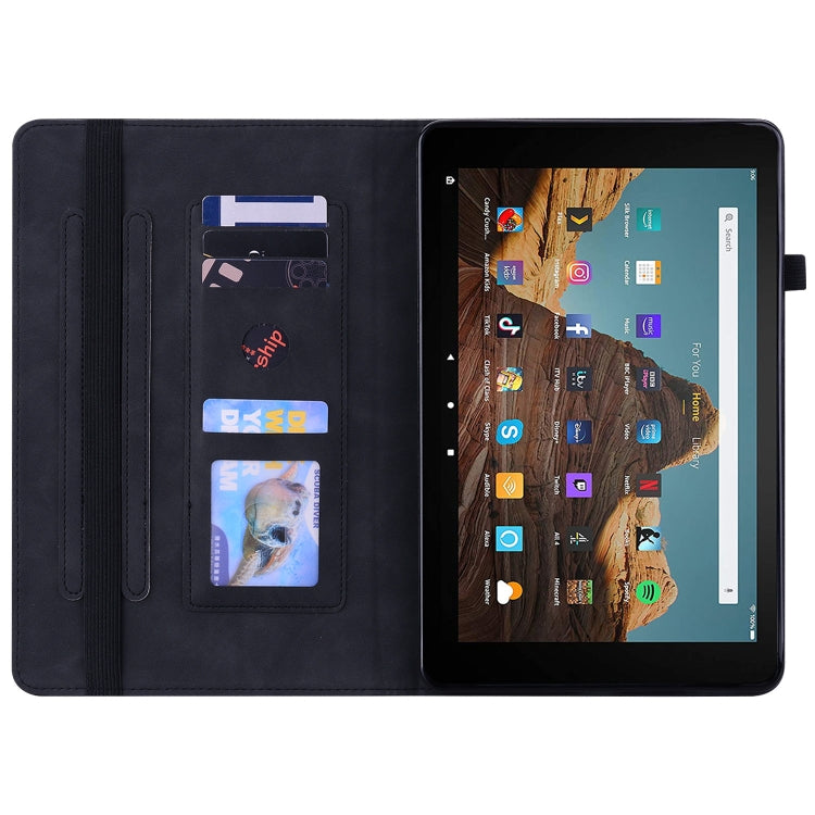 For Amazon Kindle HD 10 2019 / 2017 Skin Feel Solid Color Zipper Smart Leather Tablet Case