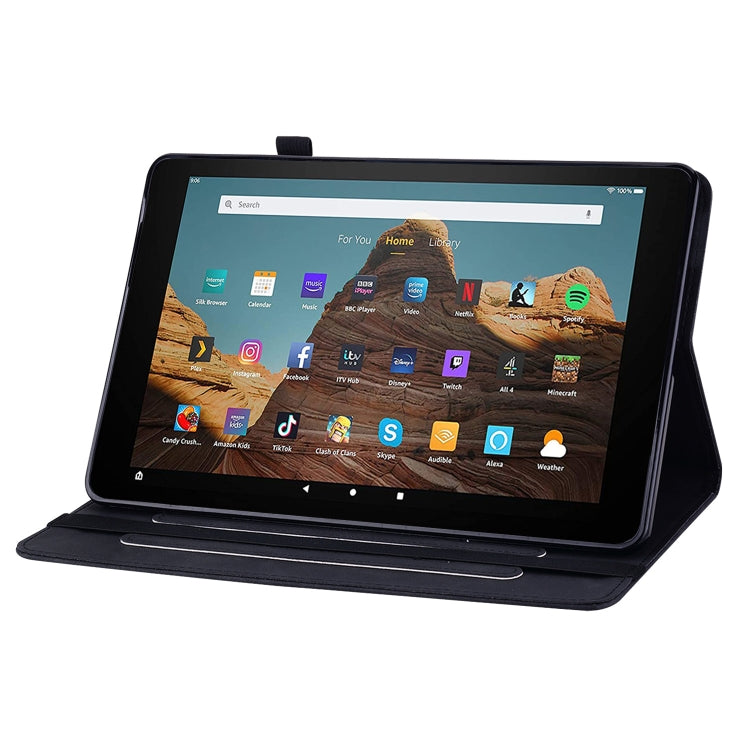 For Amazon Kindle HD 10 2019 / 2017 Skin Feel Solid Color Zipper Smart Leather Tablet Case