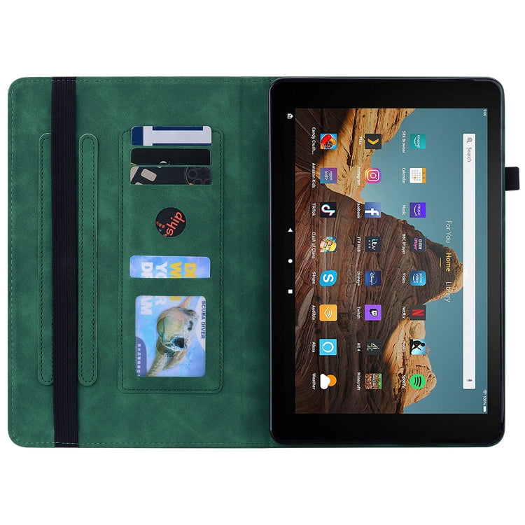 For Amazon Kindle HD 10 2019 / 2017 Skin Feel Solid Color Zipper Smart Leather Tablet Case
