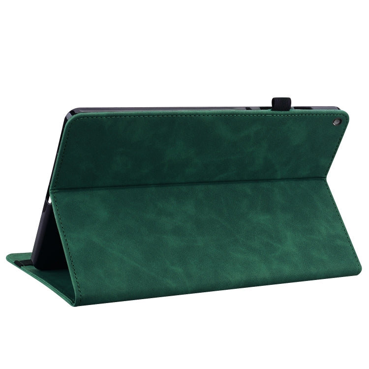 For Amazon Kindle HD 10 2019 / 2017 Skin Feel Solid Color Zipper Smart Leather Tablet Case
