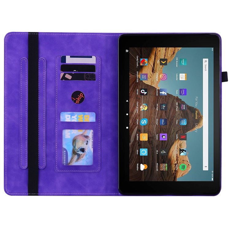 For Amazon Kindle HD 10 2019 / 2017 Skin Feel Solid Color Zipper Smart Leather Tablet Case