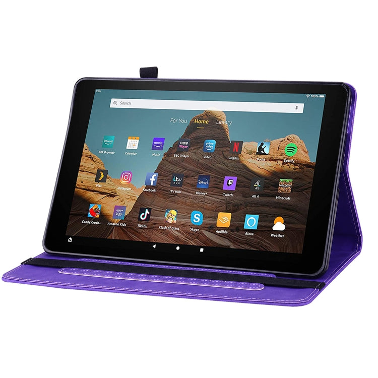 For Amazon Kindle HD 10 2019 / 2017 Skin Feel Solid Color Zipper Smart Leather Tablet Case