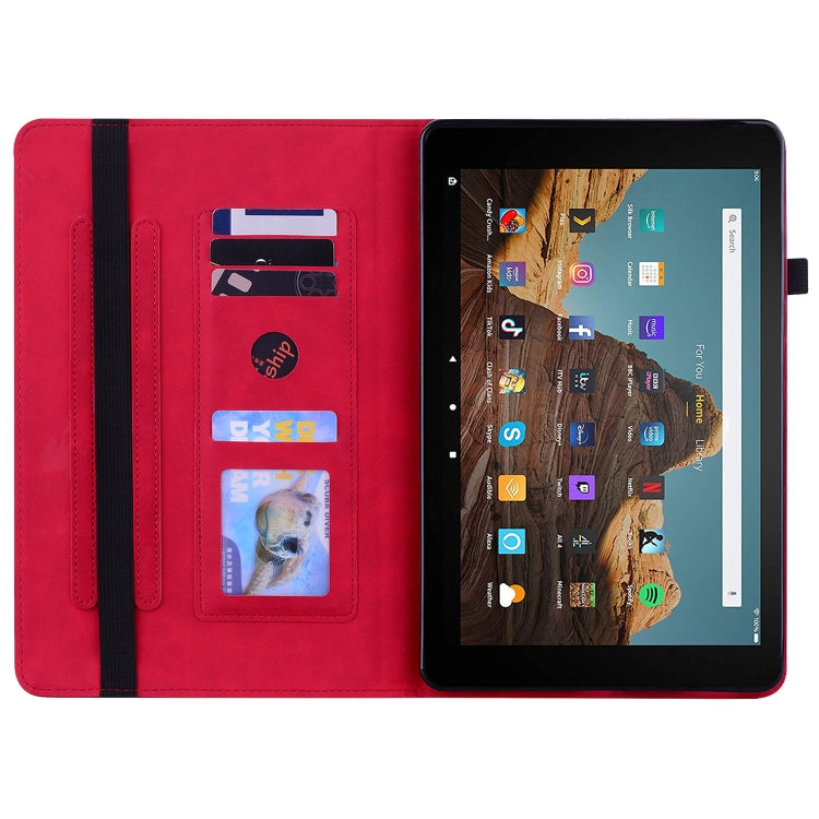 For Amazon Kindle HD 10 2019 / 2017 Skin Feel Solid Color Zipper Smart Leather Tablet Case