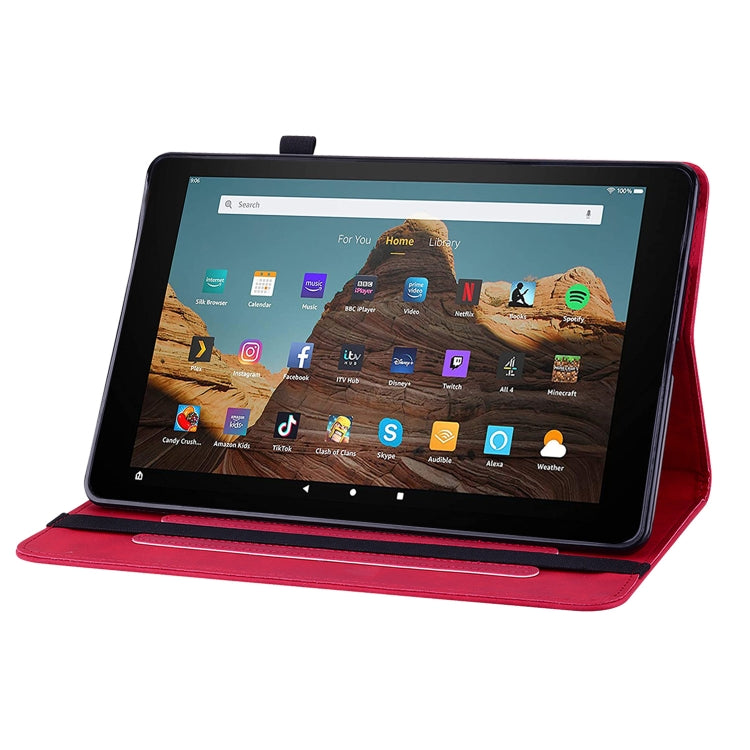 For Amazon Kindle HD 10 2019 / 2017 Skin Feel Solid Color Zipper Smart Leather Tablet Case