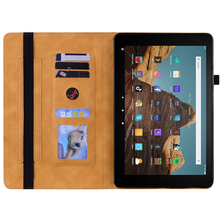 For Amazon Kindle HD 10 2019 / 2017 Skin Feel Solid Color Zipper Smart Leather Tablet Case
