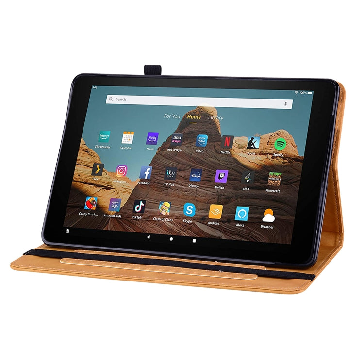 For Amazon Kindle HD 10 2019 / 2017 Skin Feel Solid Color Zipper Smart Leather Tablet Case