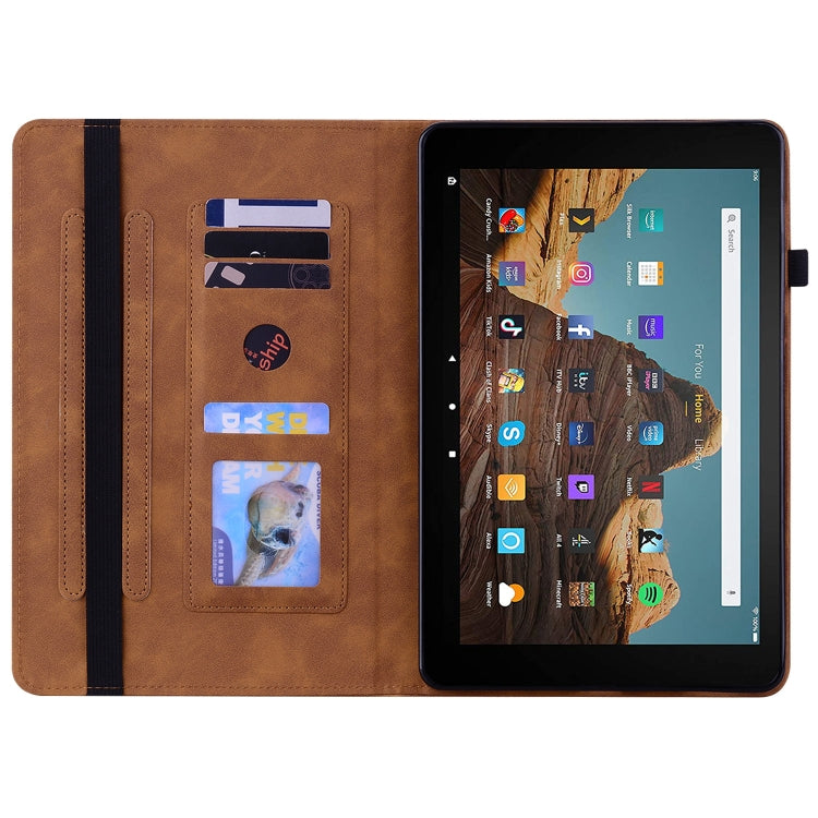For Amazon Kindle HD 10 2019 / 2017 Skin Feel Solid Color Zipper Smart Leather Tablet Case