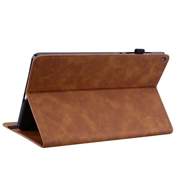 For Amazon Kindle HD 10 2019 / 2017 Skin Feel Solid Color Zipper Smart Leather Tablet Case