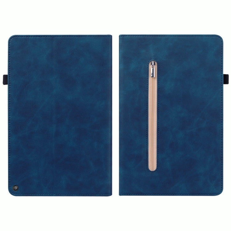 For Amazon Kindle HD 8 2020 Skin Feel Solid Color Zipper Smart Leather Tablet Case