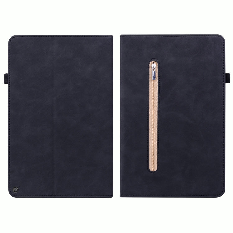 For Amazon Kindle HD 10 2021 / HD 10 Plus 2021 Skin Feel Solid Color Zipper Smart Leather Tablet Case
