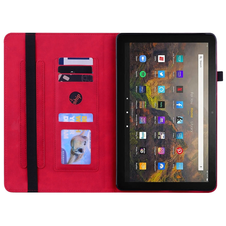 For Amazon Kindle HD 10 2021 / HD 10 Plus 2021 Skin Feel Solid Color Zipper Smart Leather Tablet Case