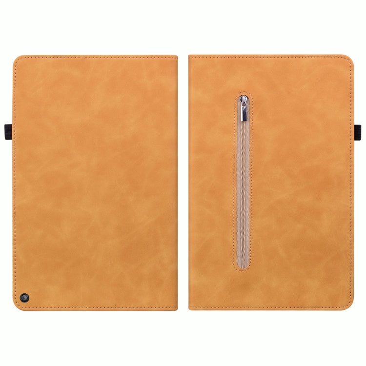 For Amazon Kindle HD 10 2021 / HD 10 Plus 2021 Skin Feel Solid Color Zipper Smart Leather Tablet Case