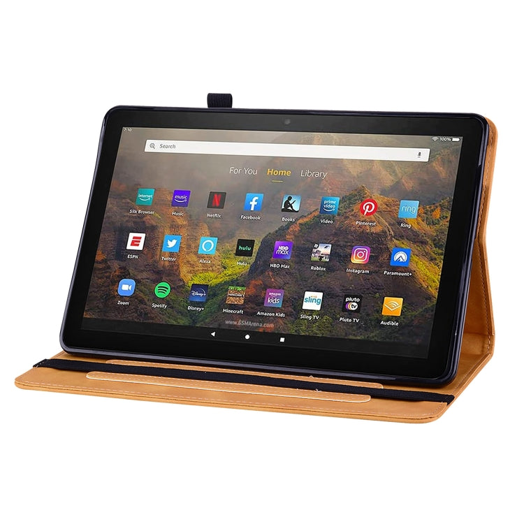 For Amazon Kindle HD 10 2021 / HD 10 Plus 2021 Skin Feel Solid Color Zipper Smart Leather Tablet Case