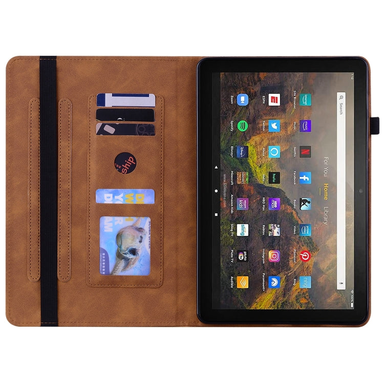For Amazon Kindle HD 10 2021 / HD 10 Plus 2021 Skin Feel Solid Color Zipper Smart Leather Tablet Case