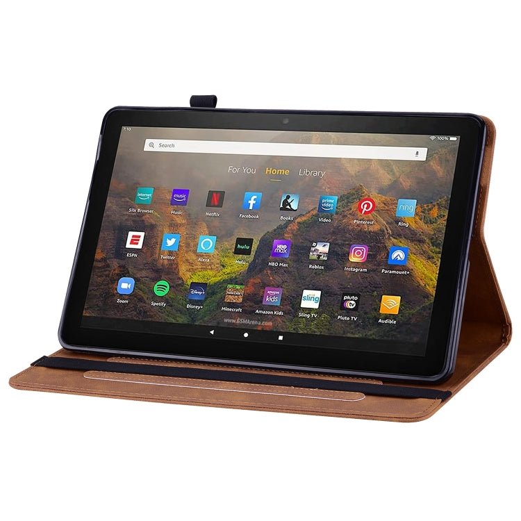 For Amazon Kindle HD 10 2021 / HD 10 Plus 2021 Skin Feel Solid Color Zipper Smart Leather Tablet Case