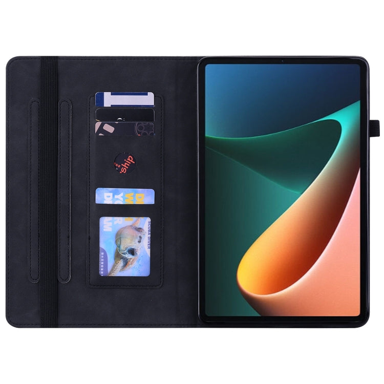 For Xiaomi Pad 5 Pro / Pad 5 Skin Feel Solid Color Zipper Smart Leather Tablet Case