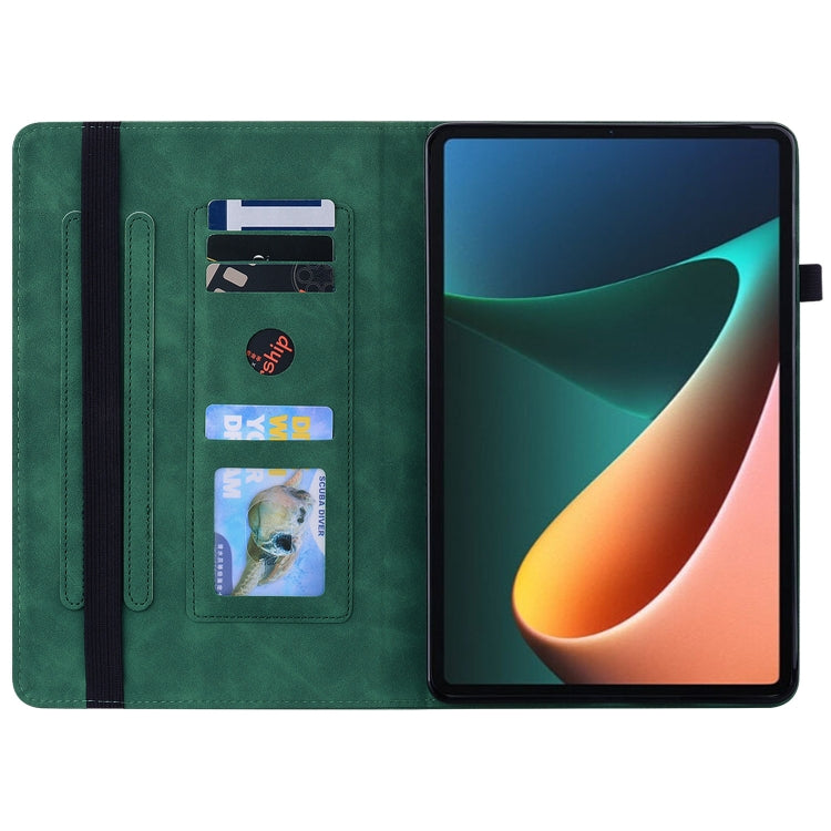 For Xiaomi Pad 5 Pro / Pad 5 Skin Feel Solid Color Zipper Smart Leather Tablet Case
