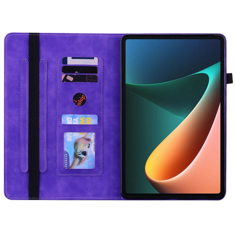For Xiaomi Pad 5 Pro / Pad 5 Skin Feel Solid Color Zipper Smart Leather Tablet Case