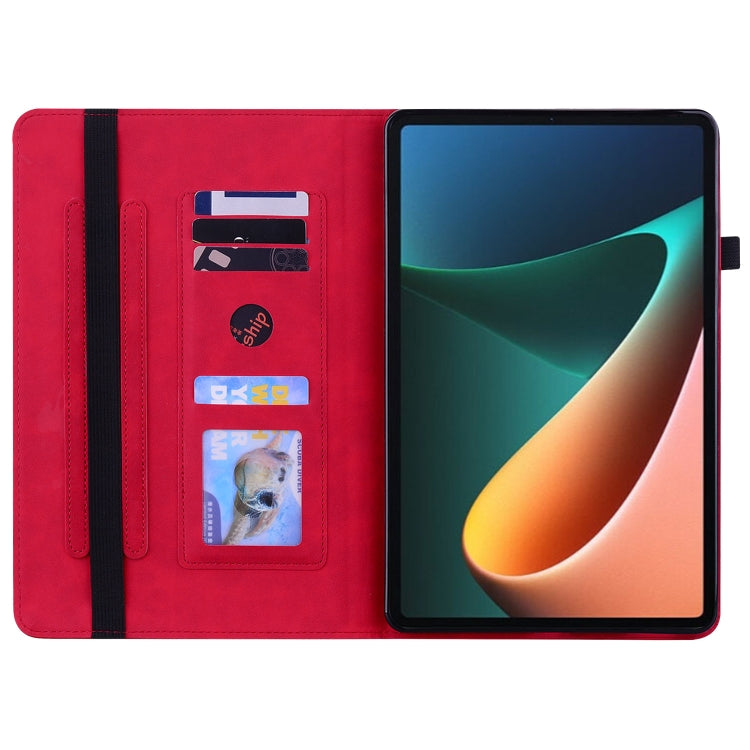 For Xiaomi Pad 5 Pro / Pad 5 Skin Feel Solid Color Zipper Smart Leather Tablet Case