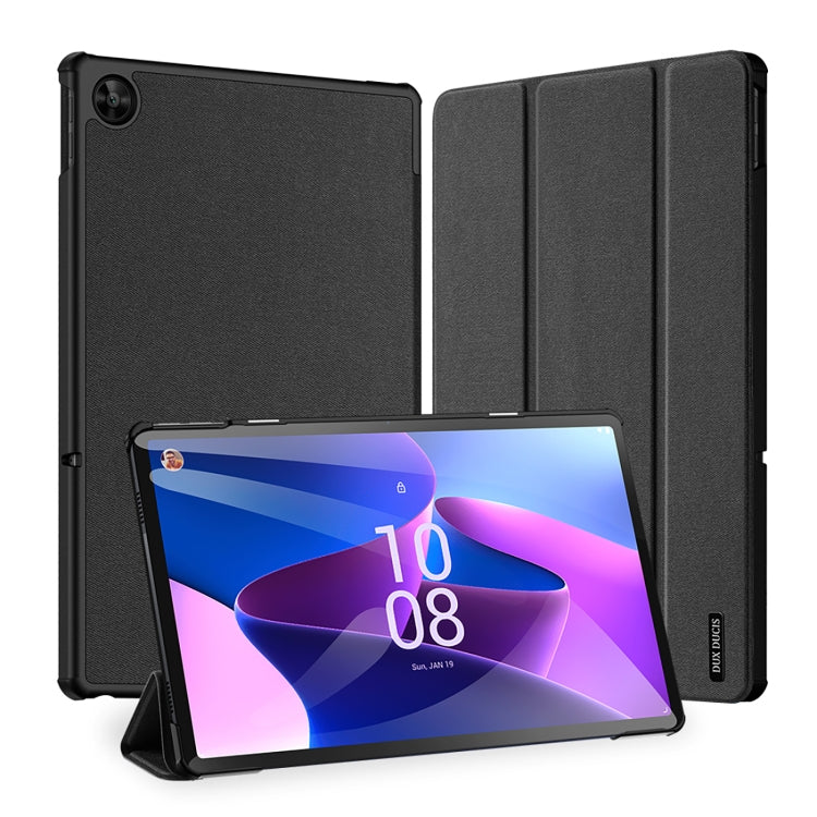 For Lenovo Tab M10 Plus 10.6 3rd Gen DUX DUCIS Domo Series Cloth Texture Magnetic Leather Tablet Case(Black)