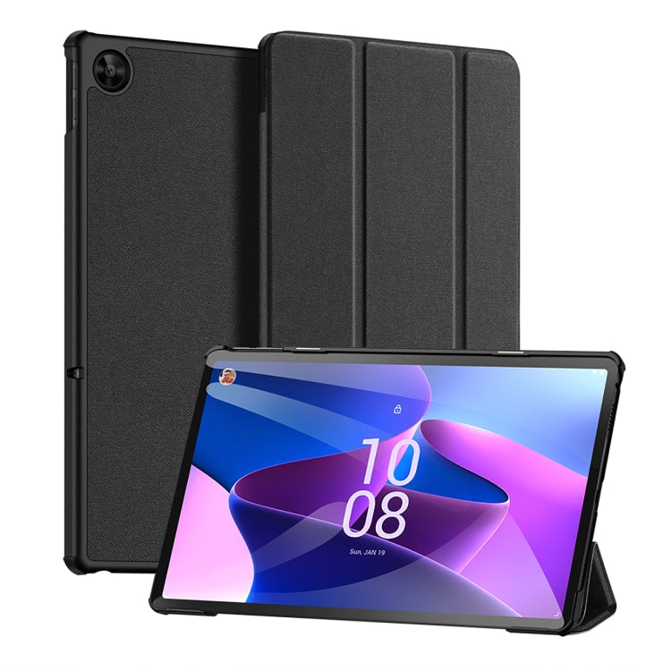 For Lenovo Tab M10 Plus 10.6 3rd Gen DUX DUCIS Domo Series Cloth Texture Magnetic Leather Tablet Case(Black)