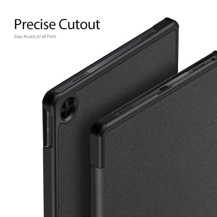 For Lenovo Tab M10 Plus 10.6 3rd Gen DUX DUCIS Domo Series Cloth Texture Magnetic Leather Tablet Case(Black)
