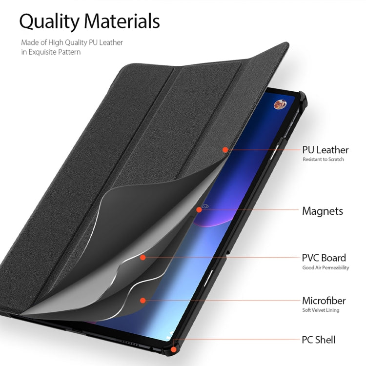 For Lenovo Tab M10 Plus 10.6 3rd Gen DUX DUCIS Domo Series Cloth Texture Magnetic Leather Tablet Case(Black)