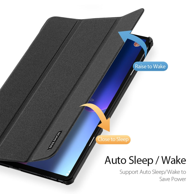 For Lenovo Tab M10 Plus 10.6 3rd Gen DUX DUCIS Domo Series Cloth Texture Magnetic Leather Tablet Case(Black)