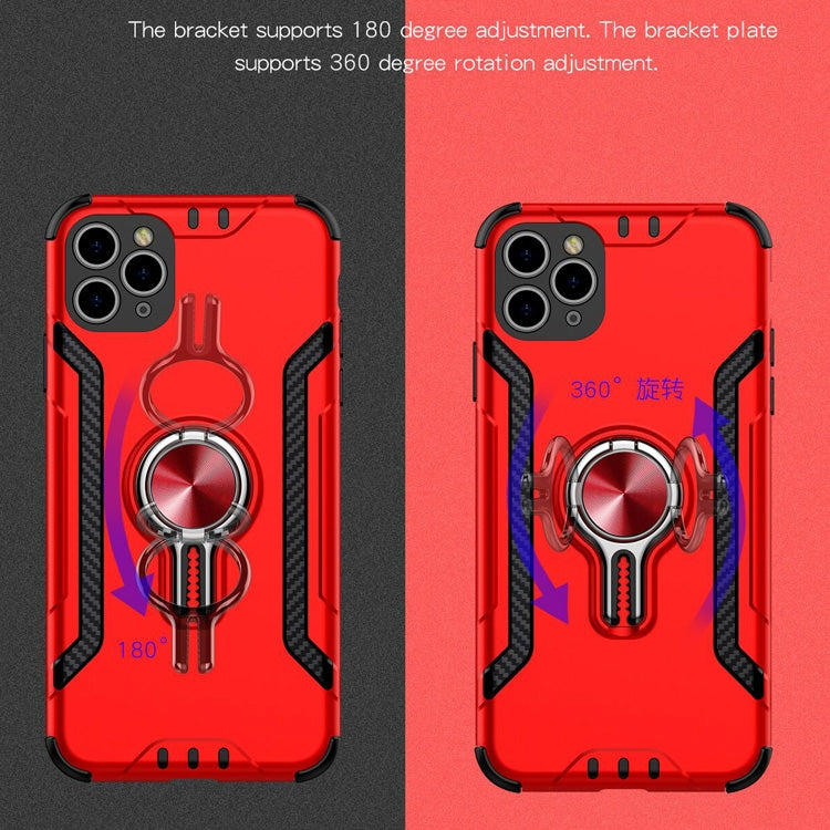 For iPhone 11 Pro Shockproof TPU + PC Case with Ring Holder
