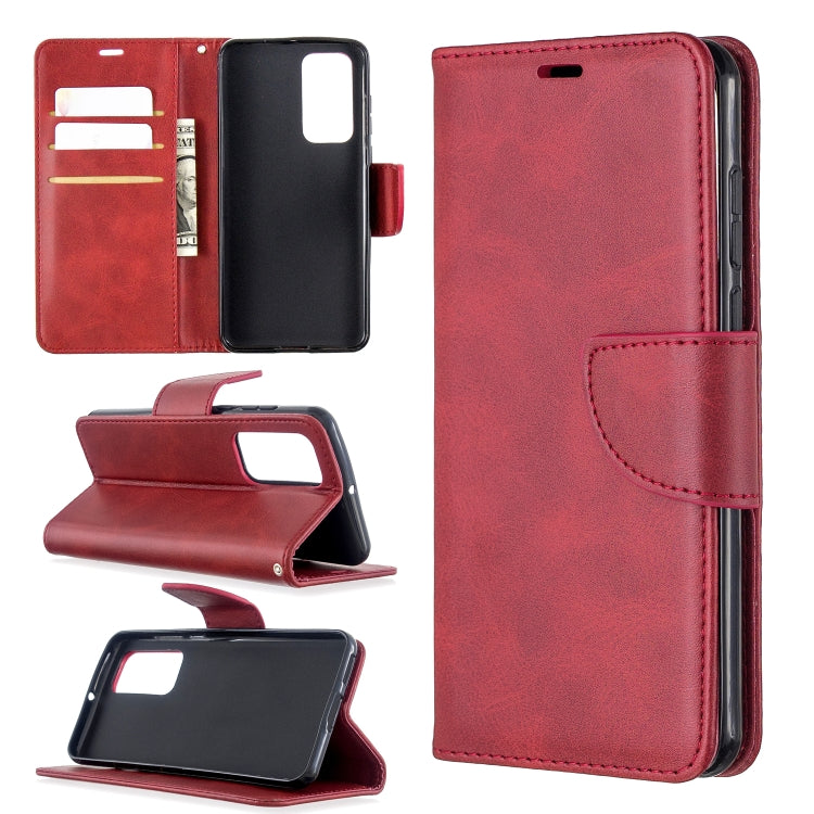 For Huawei P40 Retro Lambskin Texture Pure Color Horizontal Flip PU Leather Case with Holder & Card Slots & Wallet & Lanyard