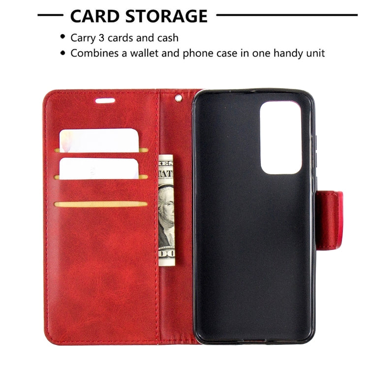 For Huawei P40 Retro Lambskin Texture Pure Color Horizontal Flip PU Leather Case with Holder & Card Slots & Wallet & Lanyard