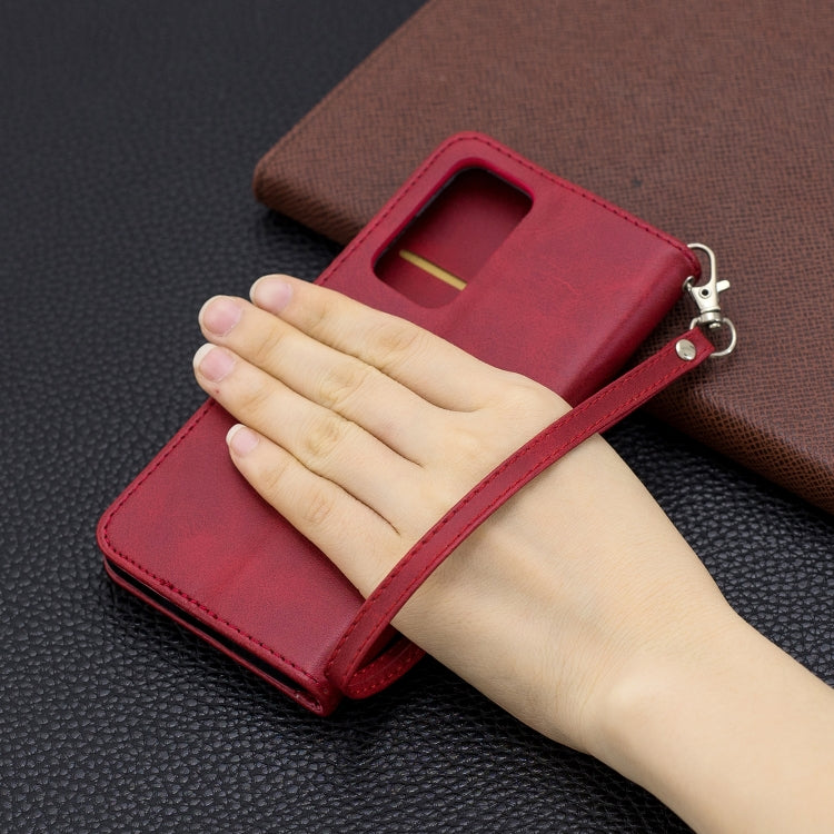 For Huawei P40 Retro Lambskin Texture Pure Color Horizontal Flip PU Leather Case with Holder & Card Slots & Wallet & Lanyard