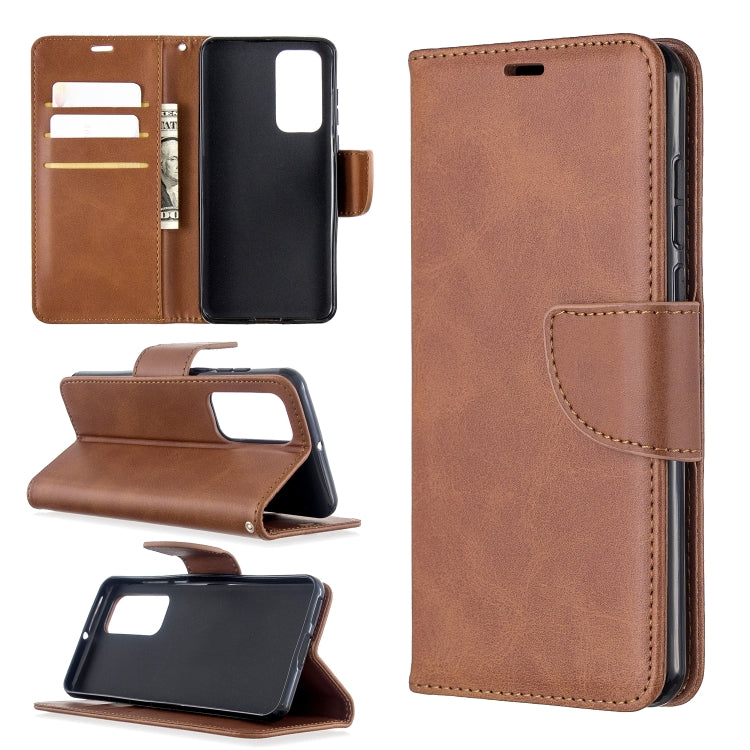 For Huawei P40 Retro Lambskin Texture Pure Color Horizontal Flip PU Leather Case with Holder & Card Slots & Wallet & Lanyard