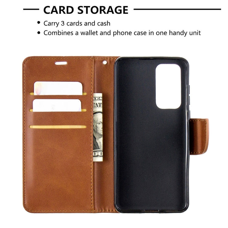 For Huawei P40 Retro Lambskin Texture Pure Color Horizontal Flip PU Leather Case with Holder & Card Slots & Wallet & Lanyard