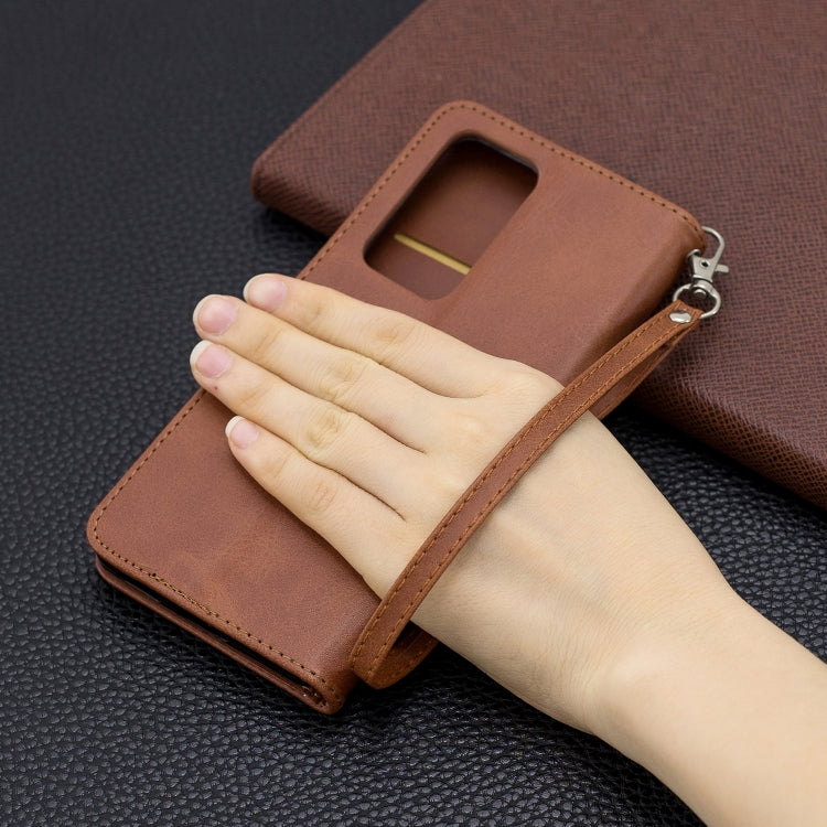 For Huawei P40 Retro Lambskin Texture Pure Color Horizontal Flip PU Leather Case with Holder & Card Slots & Wallet & Lanyard