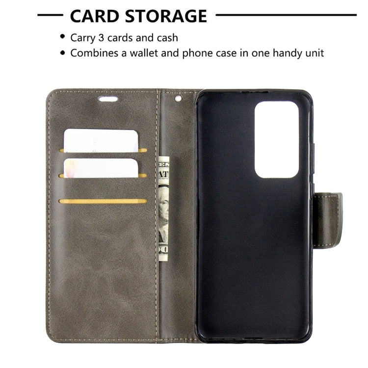 For Huawei P40 Pro Retro Lambskin Texture Pure Color Horizontal Flip PU Leather Case with Holder & Card Slots & Wallet & Lanyard