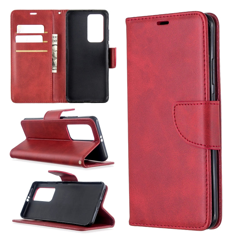 For Huawei P40 Pro Retro Lambskin Texture Pure Color Horizontal Flip PU Leather Case with Holder & Card Slots & Wallet & Lanyard