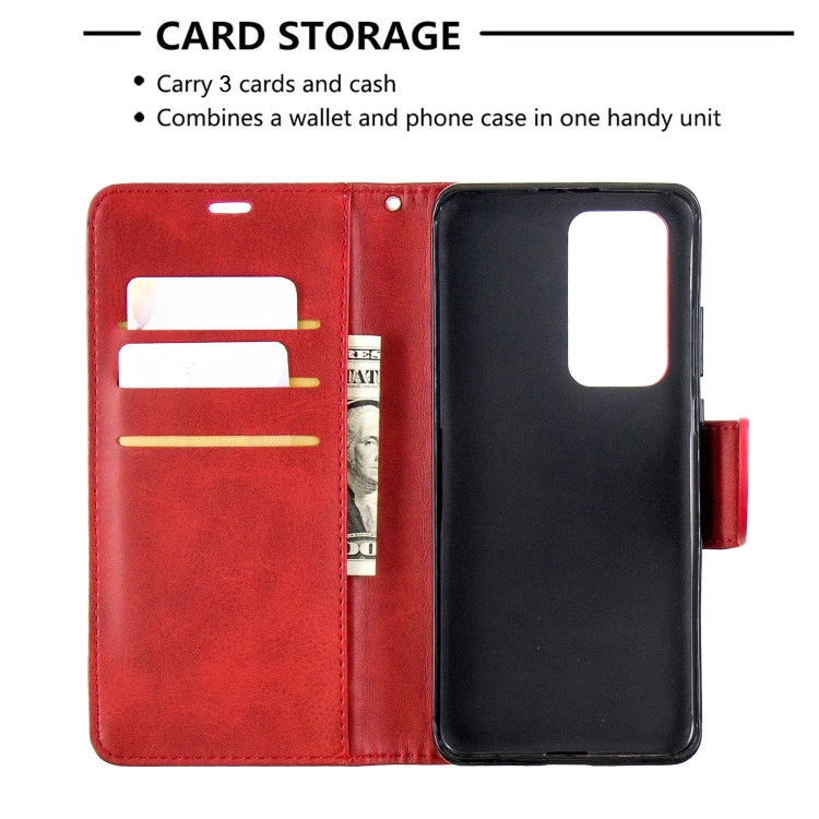 For Huawei P40 Pro Retro Lambskin Texture Pure Color Horizontal Flip PU Leather Case with Holder & Card Slots & Wallet & Lanyard