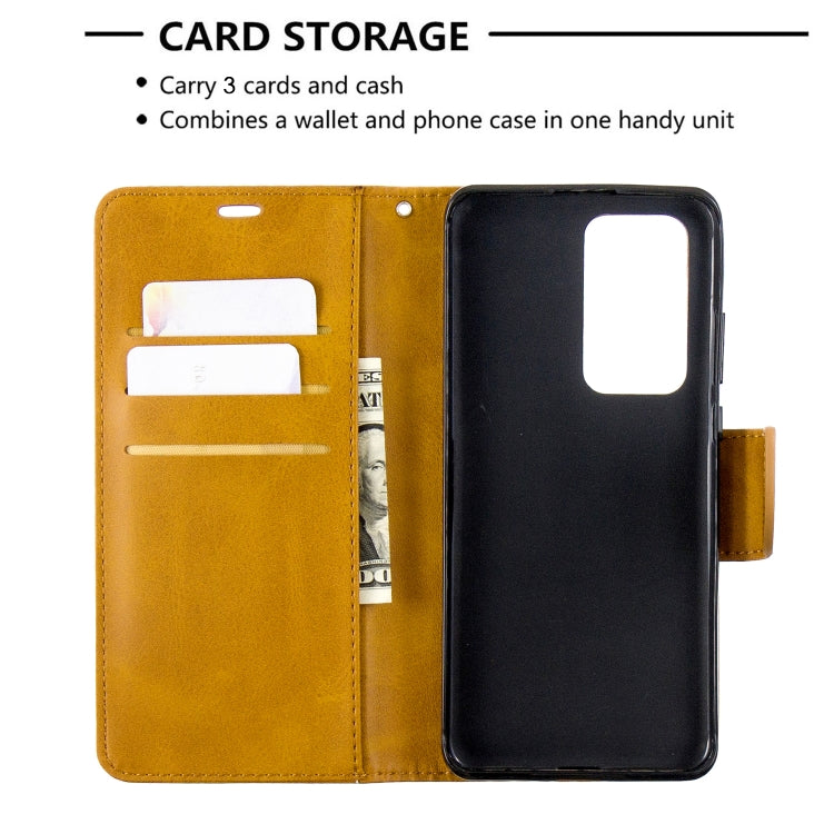 For Huawei P40 Pro Retro Lambskin Texture Pure Color Horizontal Flip PU Leather Case with Holder & Card Slots & Wallet & Lanyard