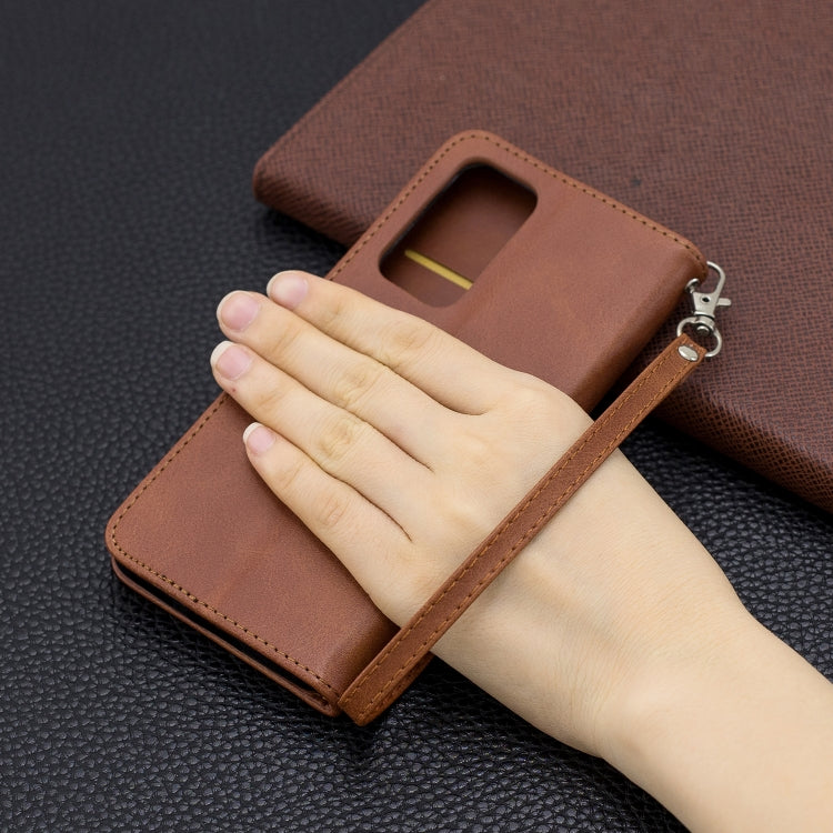For Huawei P40 Pro Retro Lambskin Texture Pure Color Horizontal Flip PU Leather Case with Holder & Card Slots & Wallet & Lanyard