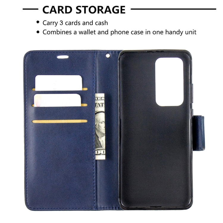For Huawei P40 Pro Retro Lambskin Texture Pure Color Horizontal Flip PU Leather Case with Holder & Card Slots & Wallet & Lanyard