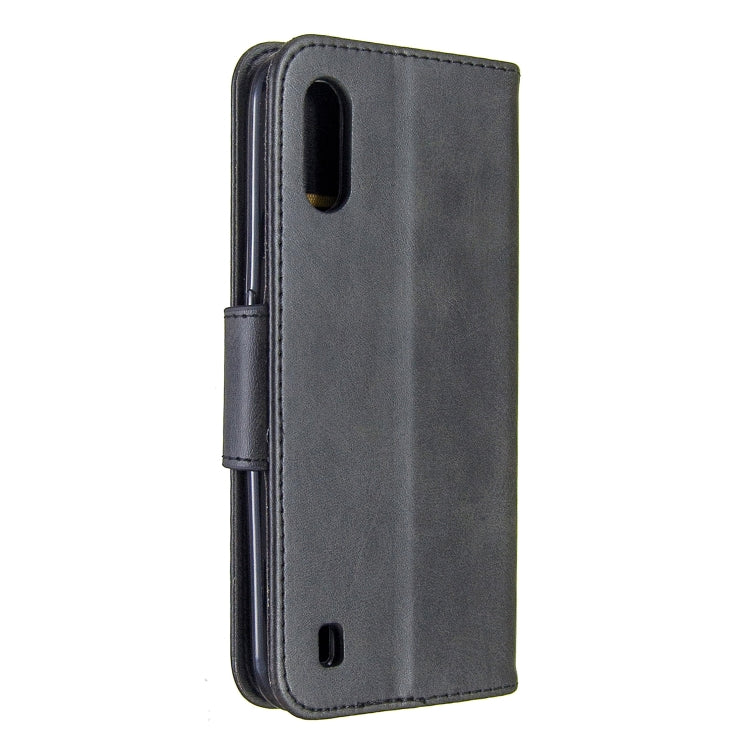 For Galaxy A01 Retro Lambskin Texture Pure Color Horizontal Flip PU Leather Case with Holder & Card Slots & Wallet & Lanyard