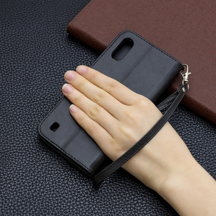 For Galaxy A01 Retro Lambskin Texture Pure Color Horizontal Flip PU Leather Case with Holder & Card Slots & Wallet & Lanyard