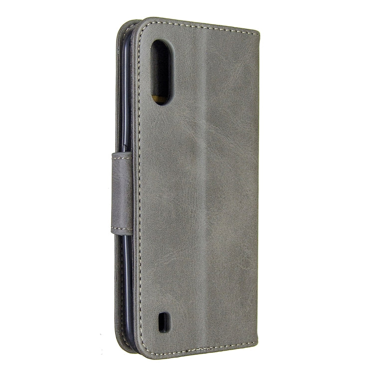 For Galaxy A01 Retro Lambskin Texture Pure Color Horizontal Flip PU Leather Case with Holder & Card Slots & Wallet & Lanyard