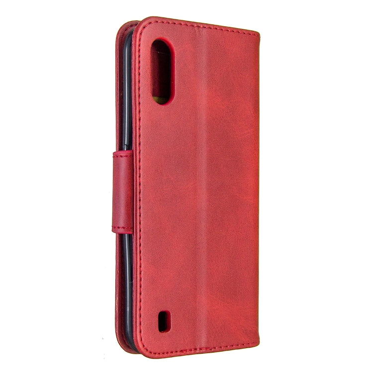 For Galaxy A01 Retro Lambskin Texture Pure Color Horizontal Flip PU Leather Case with Holder & Card Slots & Wallet & Lanyard
