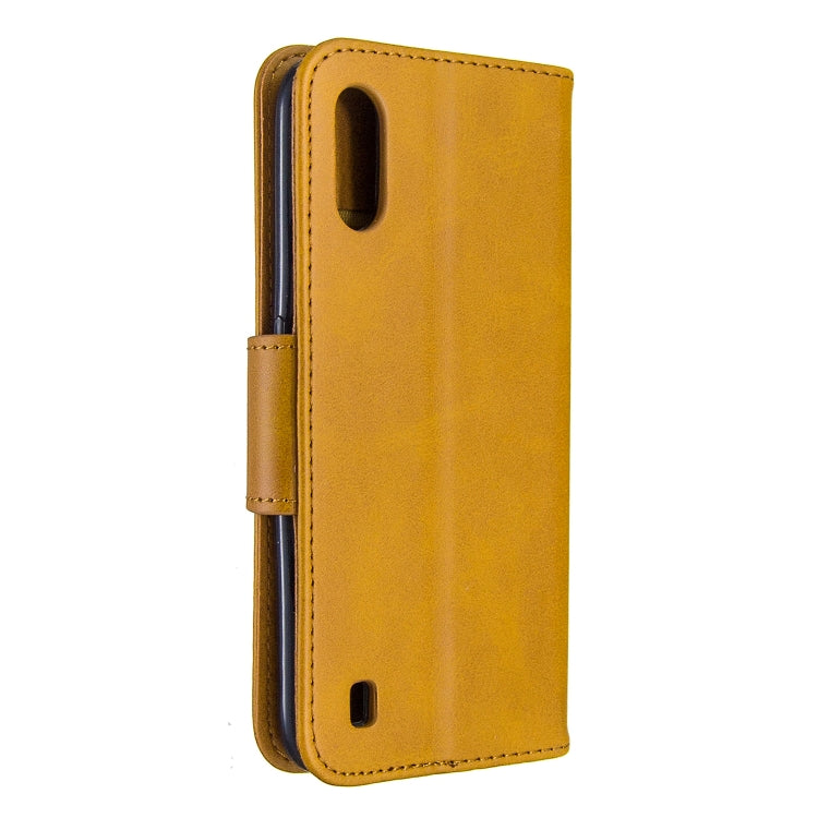 For Galaxy A01 Retro Lambskin Texture Pure Color Horizontal Flip PU Leather Case with Holder & Card Slots & Wallet & Lanyard