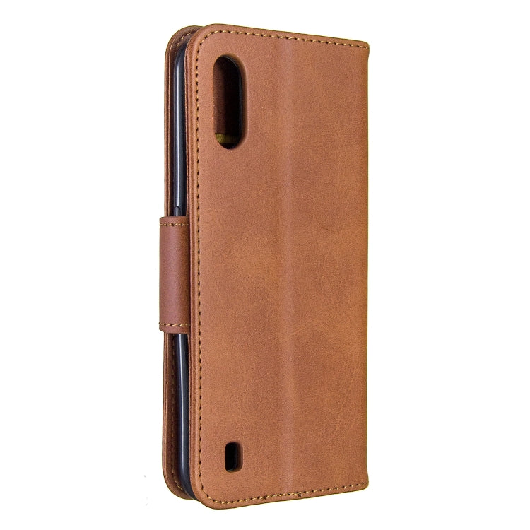 For Galaxy A01 Retro Lambskin Texture Pure Color Horizontal Flip PU Leather Case with Holder & Card Slots & Wallet & Lanyard