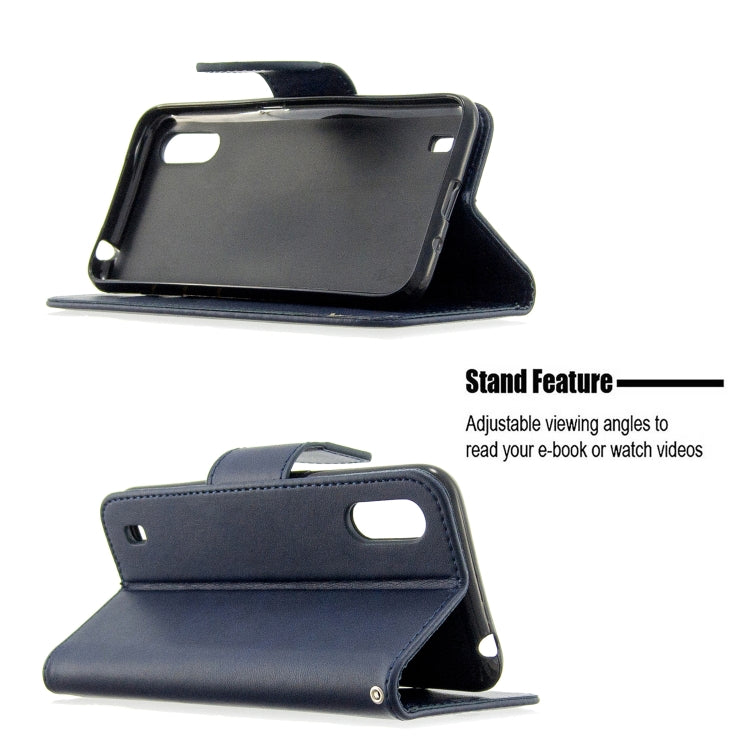 For Galaxy A01 Retro Lambskin Texture Pure Color Horizontal Flip PU Leather Case with Holder & Card Slots & Wallet & Lanyard