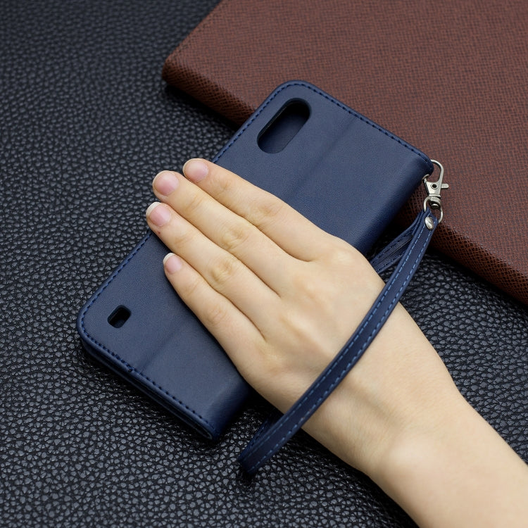 For Galaxy A01 Retro Lambskin Texture Pure Color Horizontal Flip PU Leather Case with Holder & Card Slots & Wallet & Lanyard